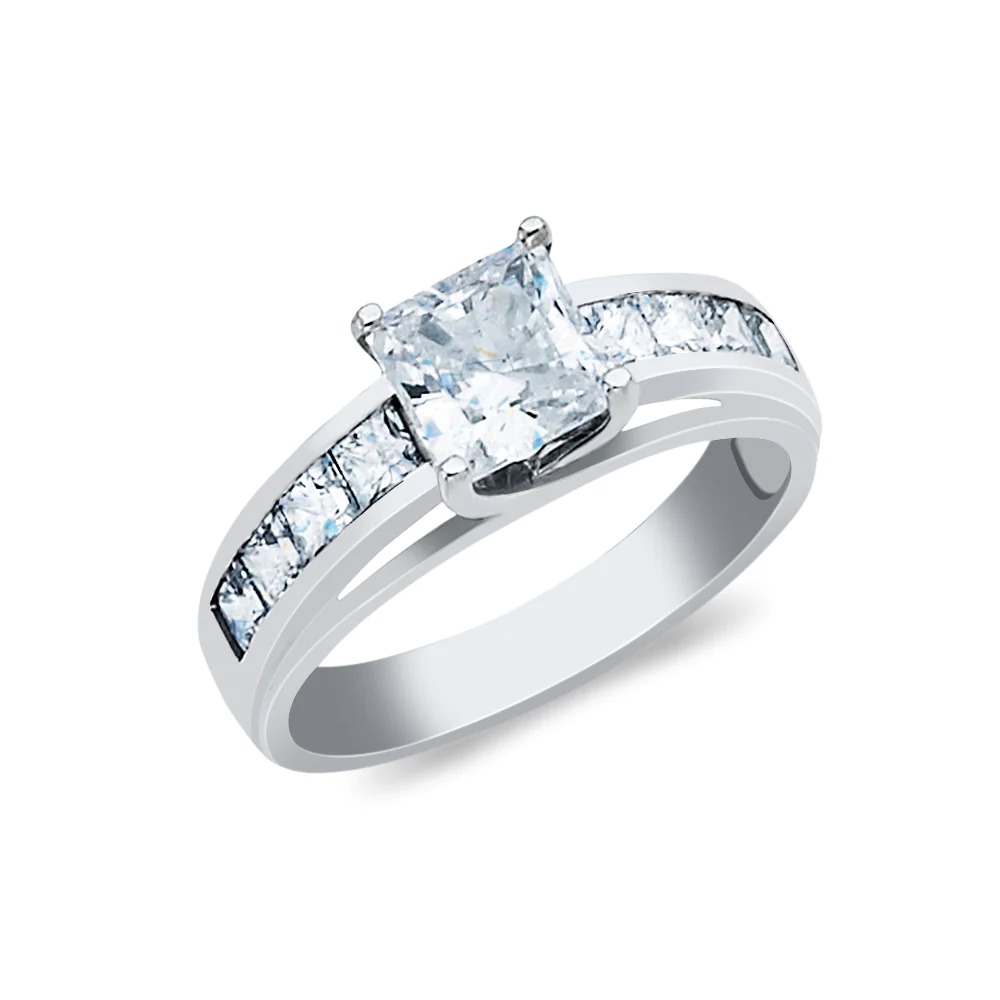 14k Gold 1 Ct. Princess Cut Cz Wedding Engagement Ring